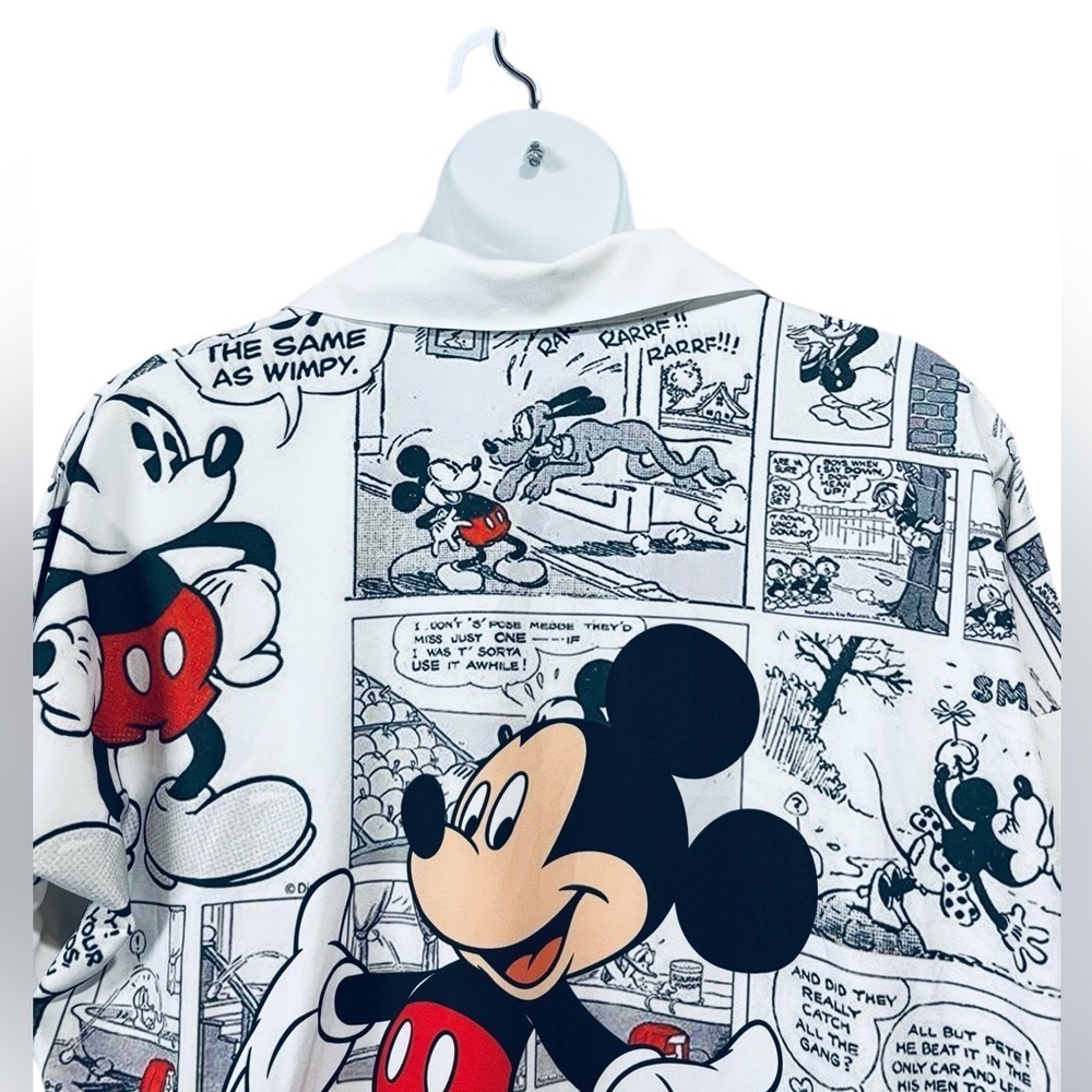 New Collection Made in Italy, Mickey Mouse Comic Print Shirt, Size XL, White - Picture 9 of 11